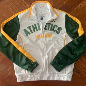 Athletics Women's White and Green Jacket